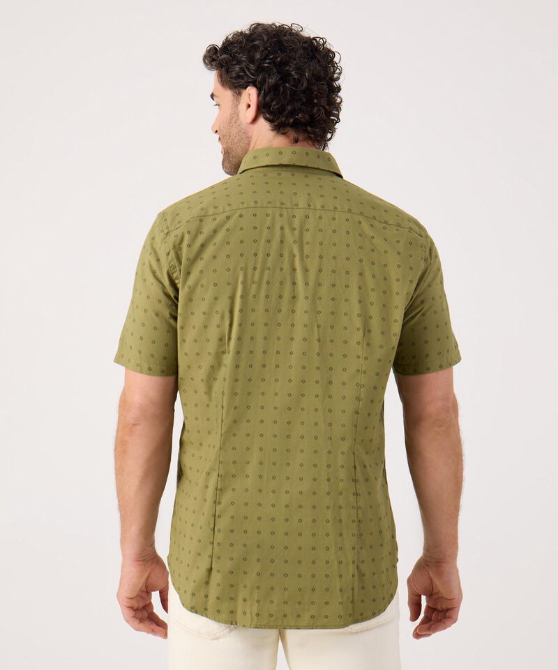 Camisa Manga Corta En Miniprints Con Bolsillo